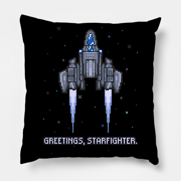 Greetings, Starfighter Pillow by SouzouInc