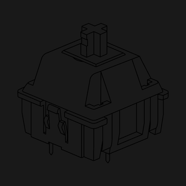 Mechanical Keyboard Cherry MX Switch Technical Line Drawing Pattern by Charredsky