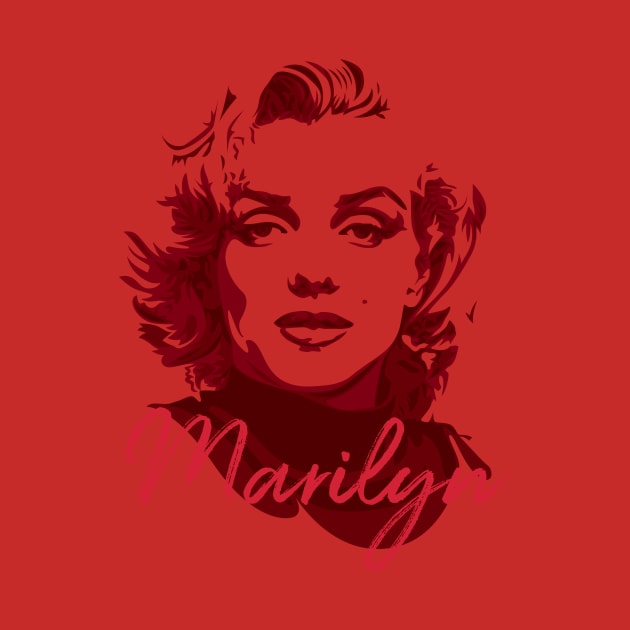 Marilyn Monroe Red Negative Space by polliadesign