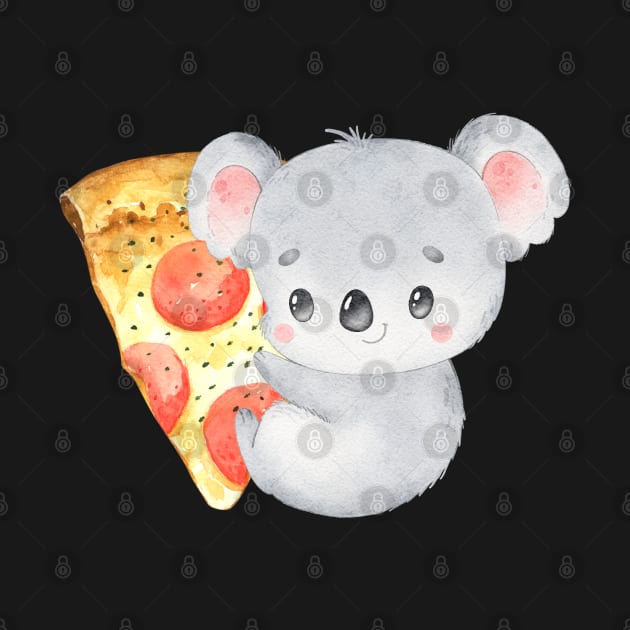 Cute Koala eats pizza perfect gift for pizza and koala lovers and pizza addicts by BoogieCreates