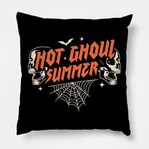 Hot Ghoul Summer Pastel Goth Gothic Funny Halloween Skeleton Pillow by OrangeMonkeyArt