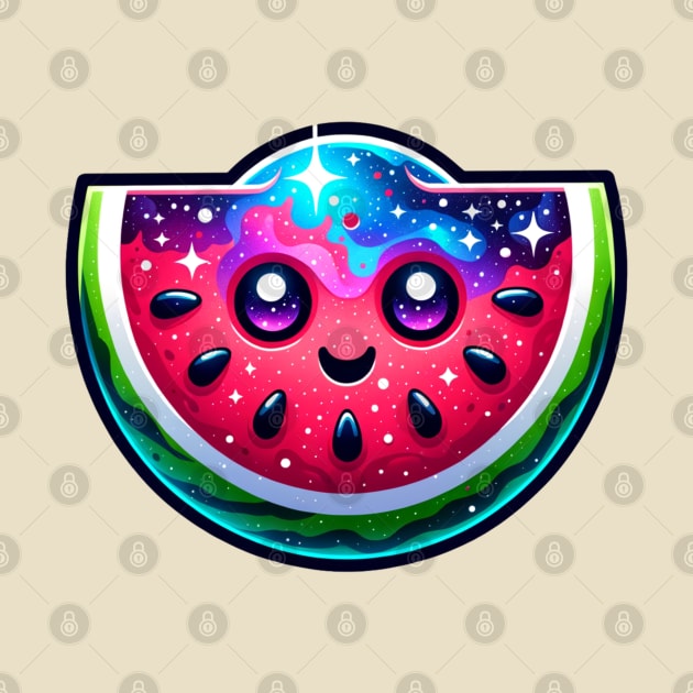 Slice of a Cute Kawaii Galaxy Watermelon by Odetee