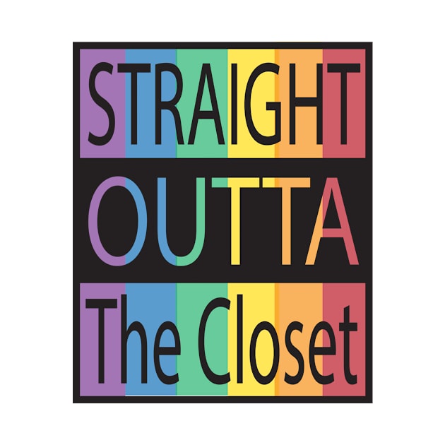 Straight Outta The Closet Cute Rainbow Tee Gay Pride by geekspeaker