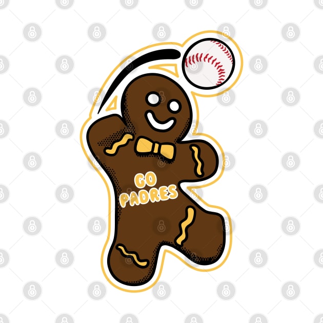 San Diego Padres Gingerbread Man by Rad Love