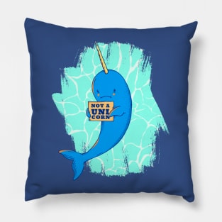 Cartoon Narwhal Whale Pillow