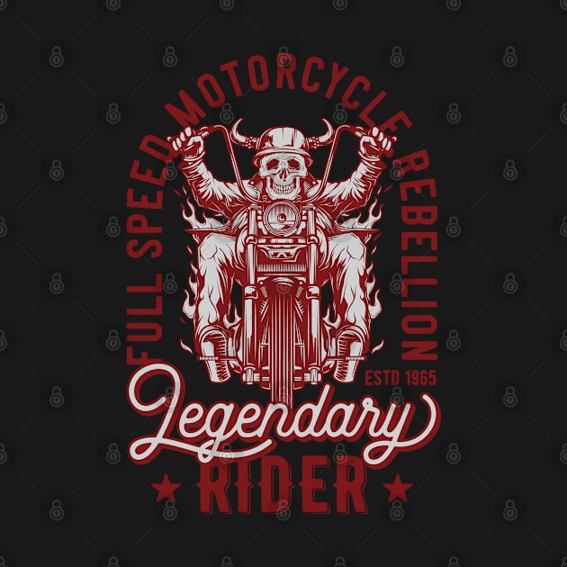 t-shirt Biker Legendary Rider Motorcycle Mens  Vintage Classic White Black by Berezza