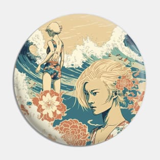 Japanese Surfers Pin