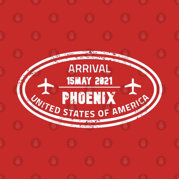 Phoenix airport passport stamp by Travellers