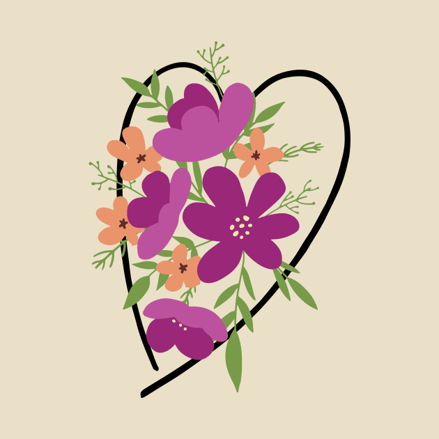 Heart Bouquet of Flowers by B*Shoppe