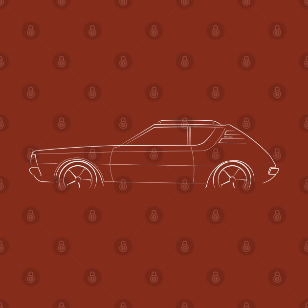 1973 AMC Gremlin - profile stencil, white by mal_photography