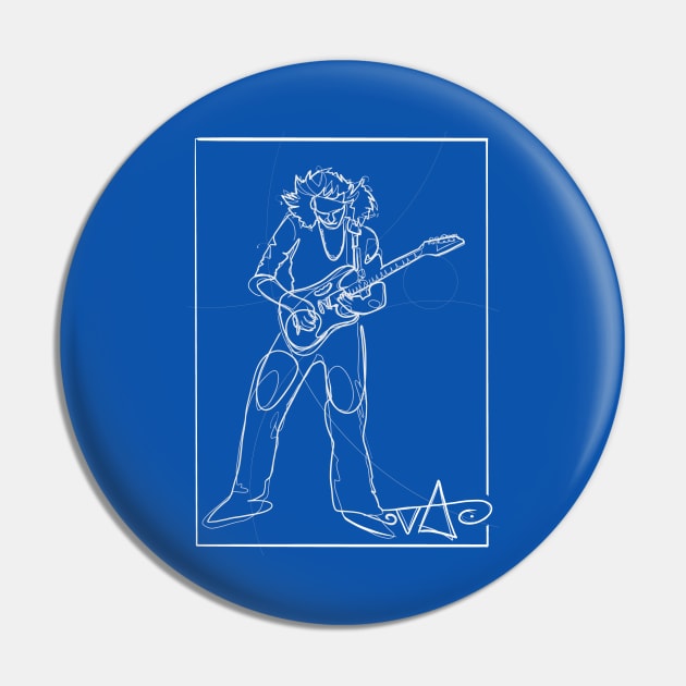 Steve Vai lineart Pin by Glap