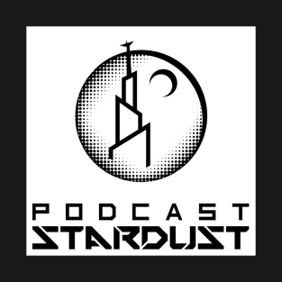 Podcast Stardust Black and White Pixel Logo T-Shirt