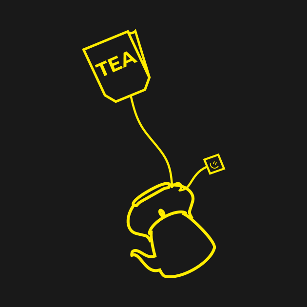 Tea bag and kettle (yellow print) by aceofspace