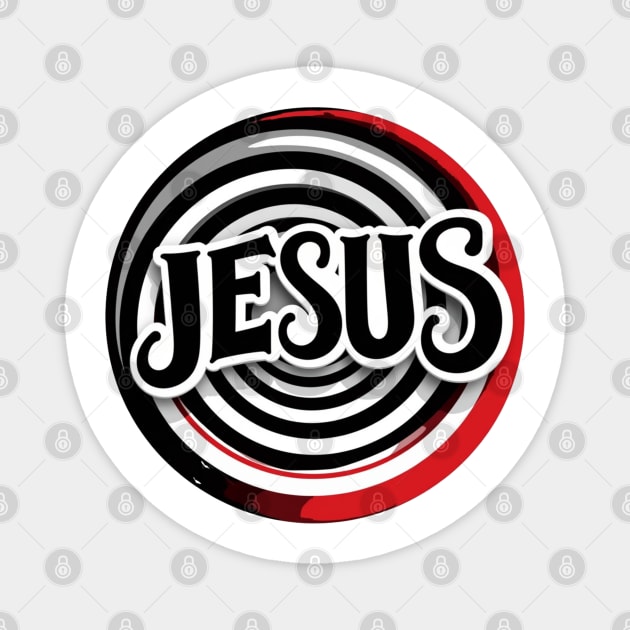 Jesus Faith Art - Bold Red and Black Board Magnet by Rox