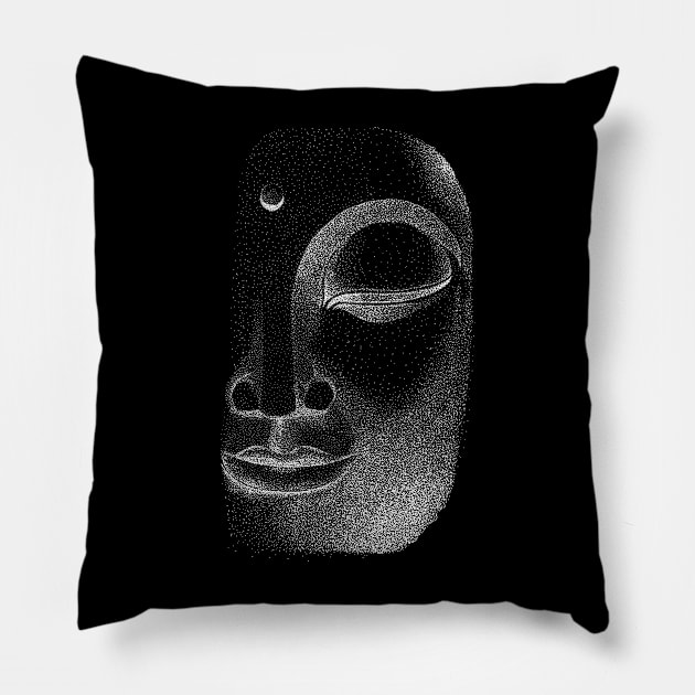 Hand drawn Buddha Face using dotwork Pillow by jitkaegressy