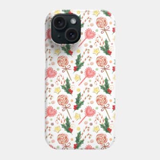 Watercolor christmas print Phone Case