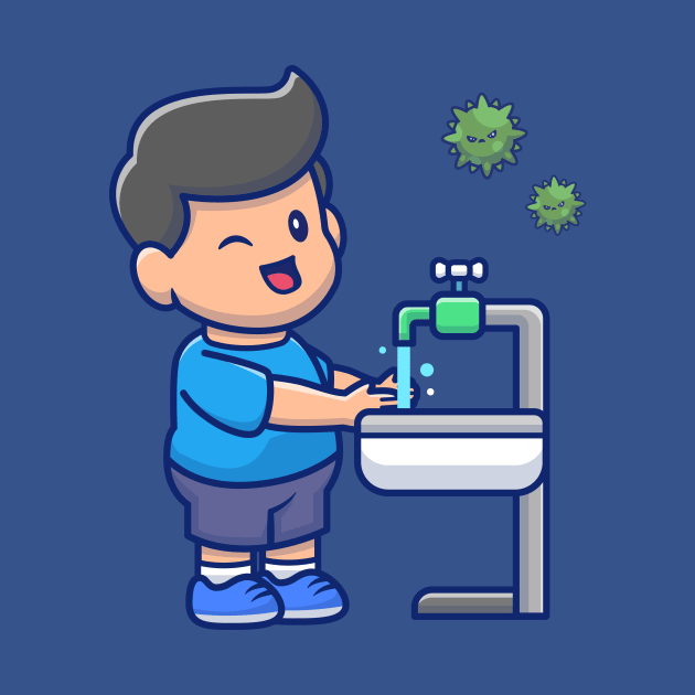 Cute boy washing hand cartoon by Catalyst Labs