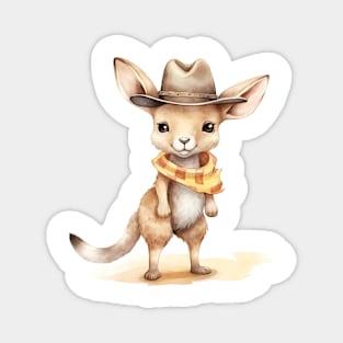 Kangaroo Wearing a Cowboy Hat Magnet