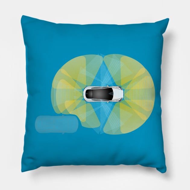 EV Electric Car Autopilot Sensors Pillow by Shannon Marie