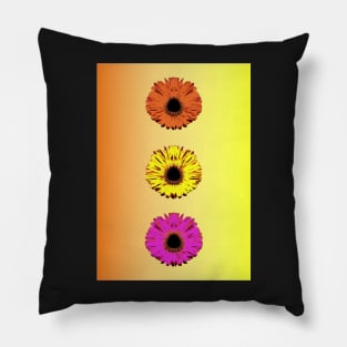 Sunflowers, electric orange, yellow pink Pillow