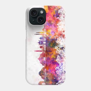 Delhi skyline in watercolor Phone Case