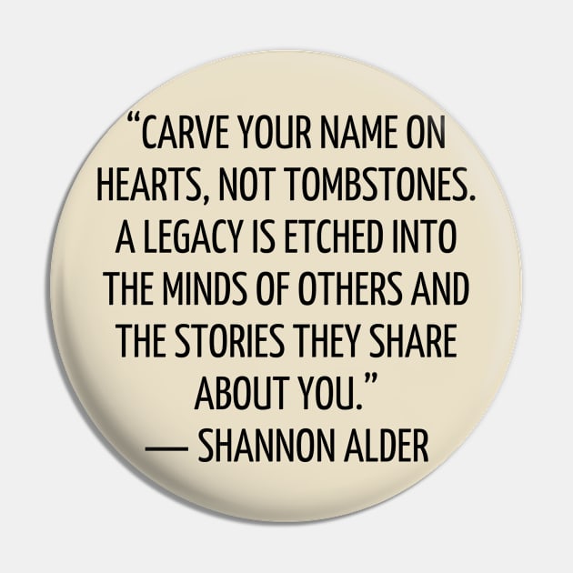 quote Shannon Alder about charity Pin by AshleyMcDonald