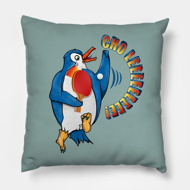 TABLE TENNIS CHO LE PENGUIN Pillow by mailboxdisco