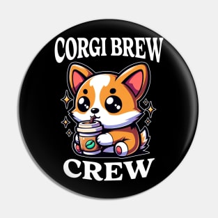 Corgi Brew Crew Coffee Lover Dog Lover Pin