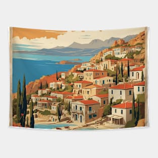 Agioi Anargyroi Greece Vintage Tourism Travel Tapestry