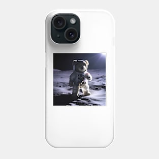 Teddy in a Space suit on the Moon Phone Case