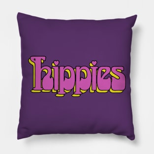 Hippies 70s Retro Logo Tee Pillow