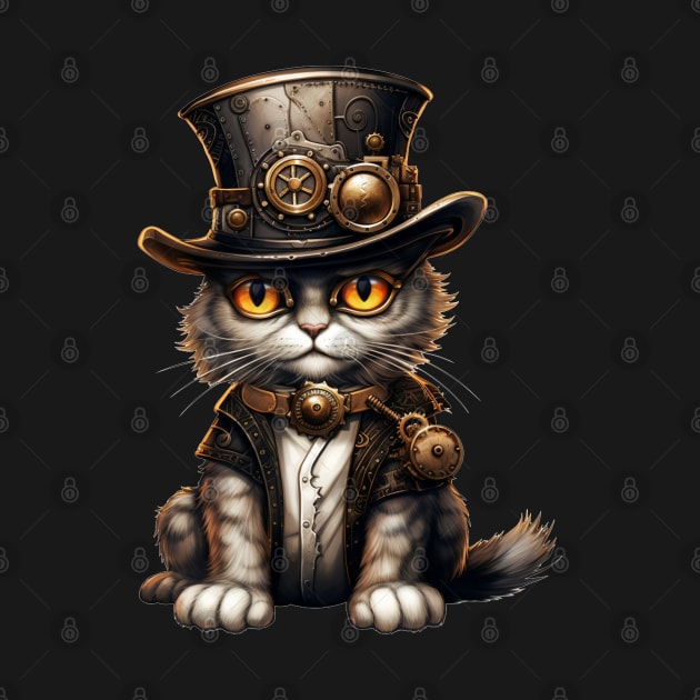 Cat Halloween Steampunk for Cat Lovers by Omarzone