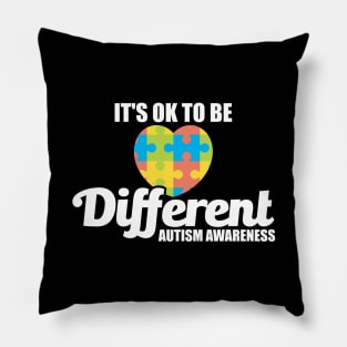 It's OK To Be Different Autism Awareness Heart Pillow