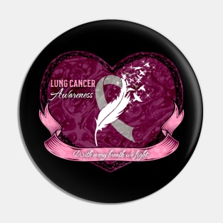 Lung Cancer Awareness Lilac Heart Edition Pin