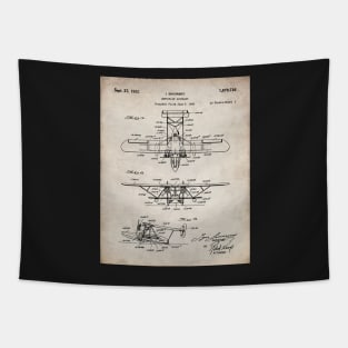 Seaplane Patent - Biwing Seaplane Art - Antique Tapestry