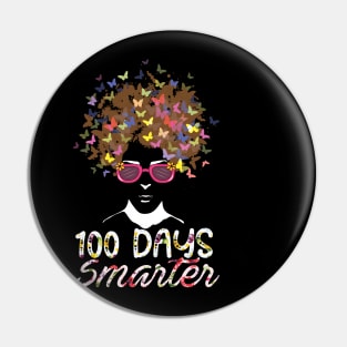 100 Days Smarter Girls Messy Bun Hair 100th Day Of School Pin