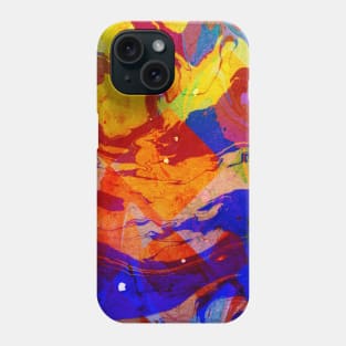 Abstract Blue Red and Yellow Dark Marble Colorful Pattern Phone Case