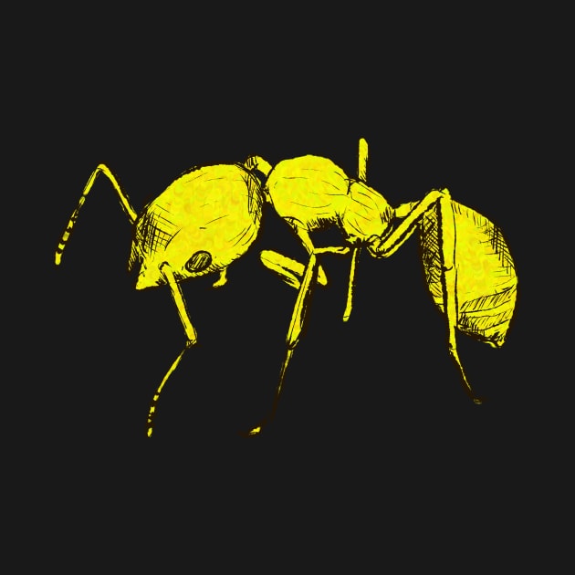 Ants Bright Yellow Sketch by coretdikit