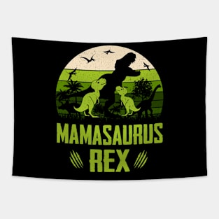 Vintage Mamasaurus Rex 2 Kids Dinosaur Tapestry