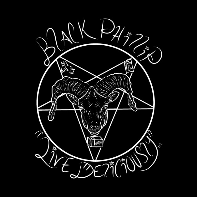 Black Phillip: "Live Deliciously" by TeeCupDesigns