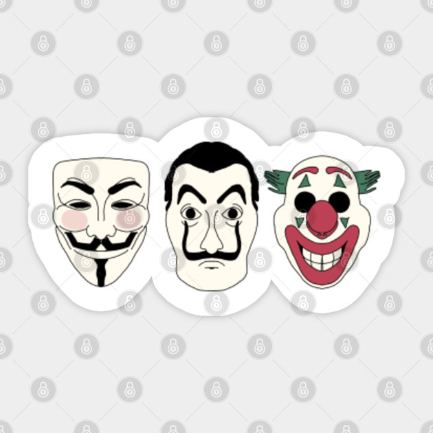 V For Vendetta La Casa De Papel Joker Joker Sticker Teepublic Au