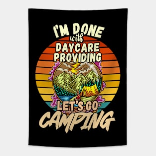 DAYCARE PROVIDING AND CAMPING DESIGN VINTAGE CLASSIC RETRO COLORFUL PERFECT FOR  DAYCARE PROVIDER AND CAMPERS Tapestry