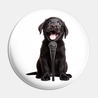 Adorably singing black Puppy Pin