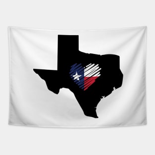 Texas State with Texas Flag Heart T-Shirt, Texas Lover Gift, Texas Home Tee Tapestry