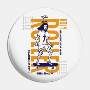 Funny Holy Roller Skateboarding Jesus // Grinding for God, Skating His Path // Christian Humor Jesus Joke Pin