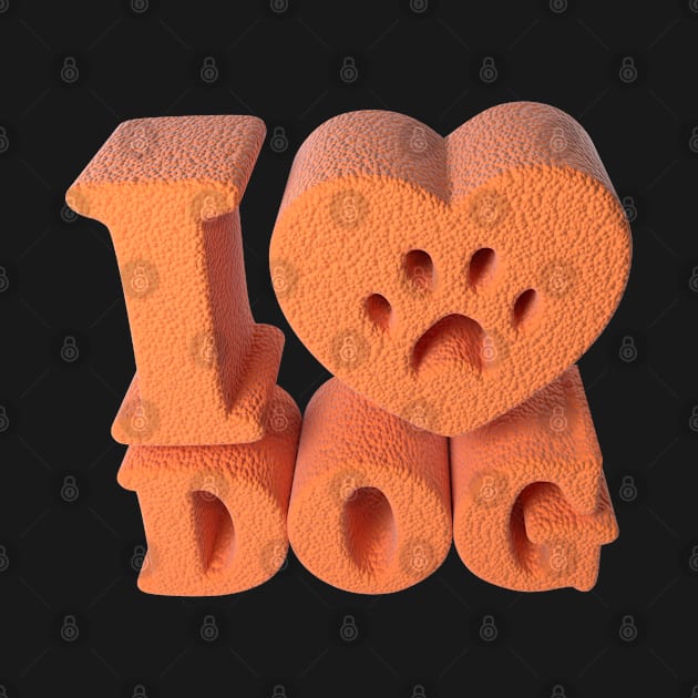 3D I Love Dog - Polystyrene by 3DMe