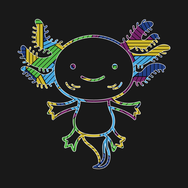 Funny Axolotl Amphibians Colourful T-shirt by thefriendlyone