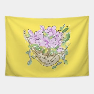 Hanging Flower Basket Tapestry