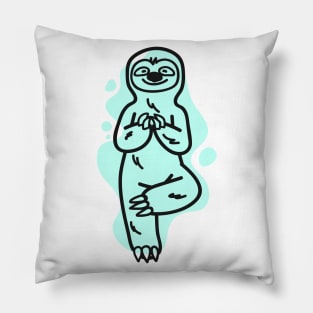 Cute Funny Yoga Sloth Sticker Pillow