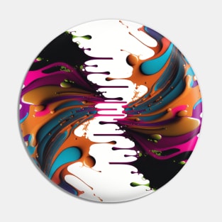 Curved wave colorful with paint drops. Pin